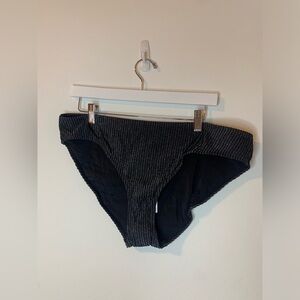 NWT ANDIE SWIM THE BLACK RIBBED BIKINI BOTTOM WITH GLITTER
